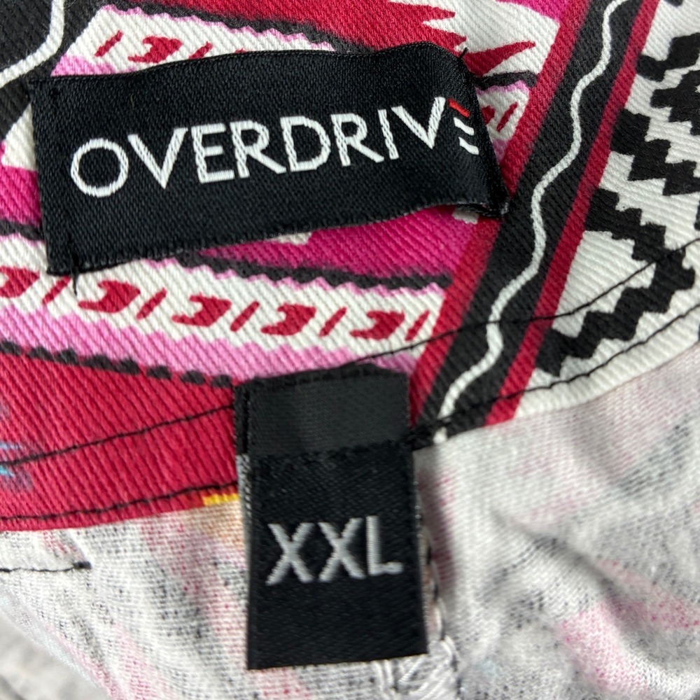 OVERDRIVE Geometric Patchwork Cargo Pants XXL Dar… - image 3